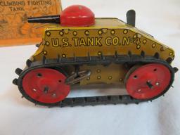 NOS Marx Tin Wind Up Midget Climbing Fighting Tank