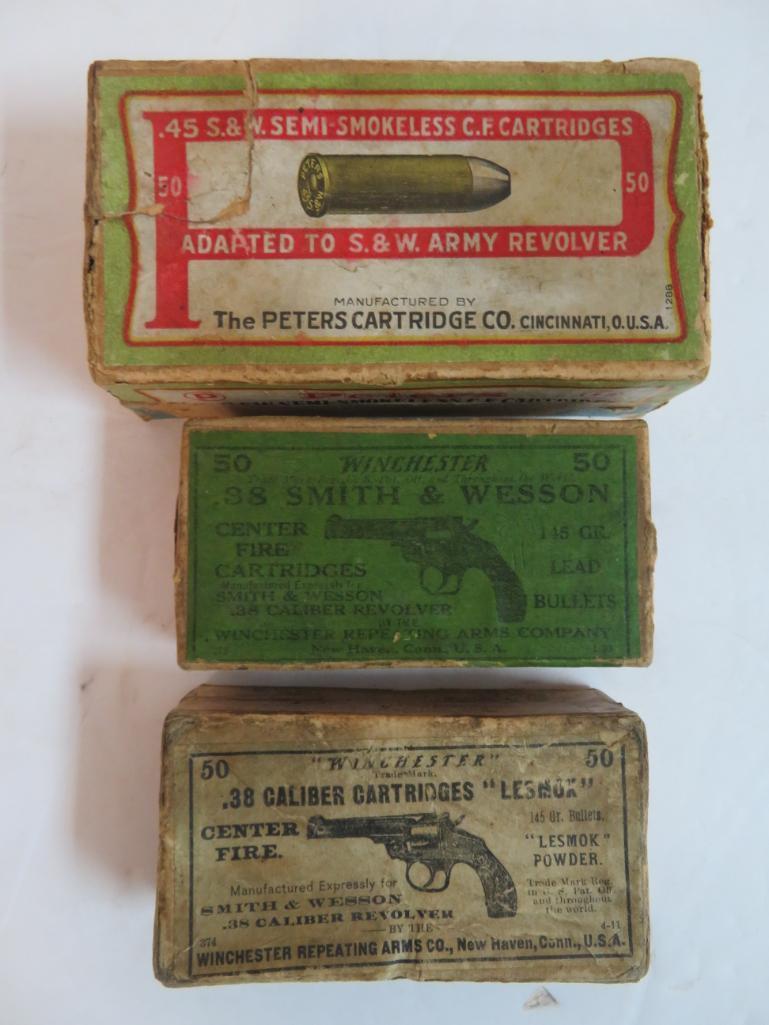 Grouping of Antique Early Ammo 2 pc. Boxes, As Shown