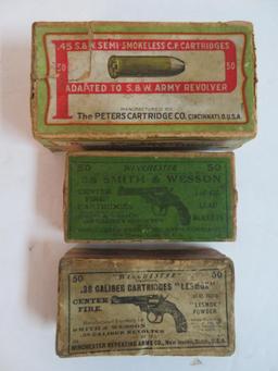 Grouping of Antique Early Ammo 2 pc. Boxes, As Shown