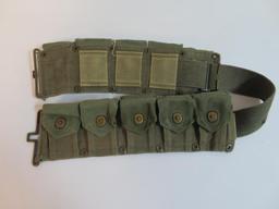 WWII U.S. Military 10 Pocket Ammo Belt, Rare Two-Tone