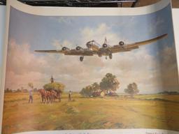 Excellent "Shoo Shoo Baby" B-17 Bomber Print By John Young, Artist Signed