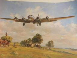 Excellent "Shoo Shoo Baby" B-17 Bomber Print By John Young, Artist Signed