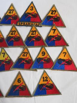 Lot of (20) U.S. Army Armored Division Patches