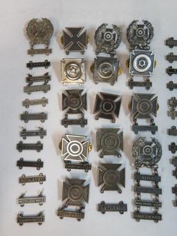 Large Grouping of Vintage Rifle Qualification Insignia Pins