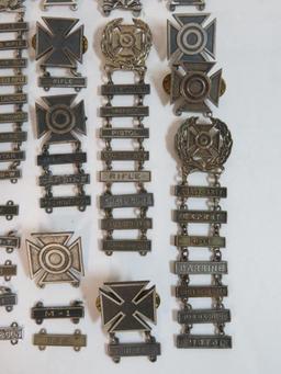 Large Grouping of Vintage Rifle Qualification Insignia Pins