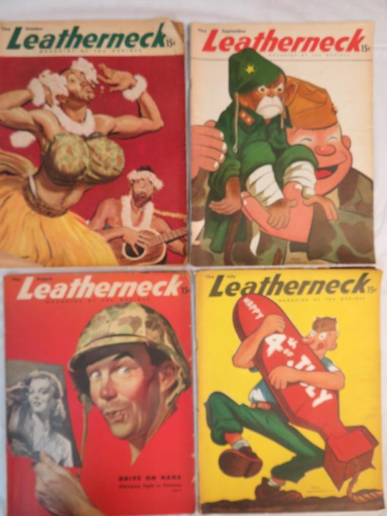U.S. Marines Military Magazines "Leatherneck" (1945) Issues March - Dec.