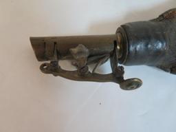 Early Antique Leather Gun Powder Horn