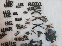 Excellent Lot of WWI Military Officer Collar Insignia