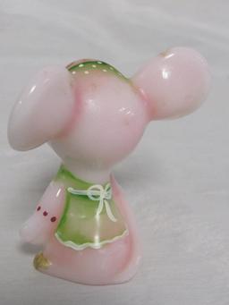 Beautiful Artist Signed Fenton Rosalene Hand Painted Mouse