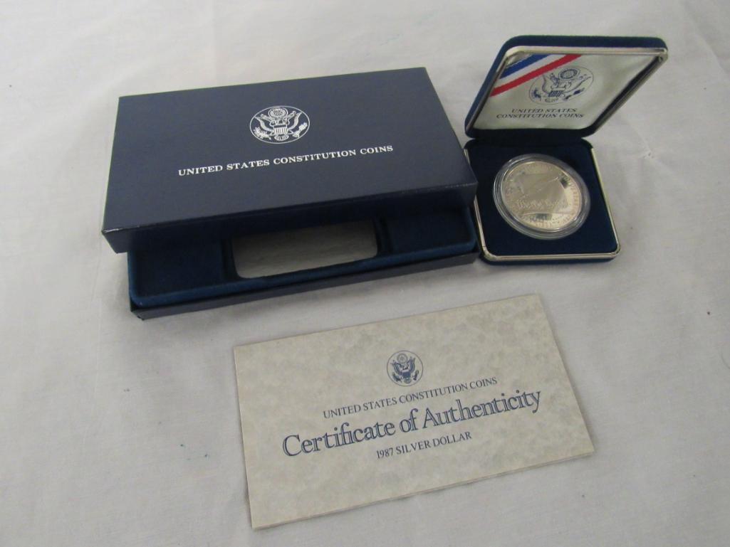 1987 US Constitution "We The People" Silver Proof Dollar MIB