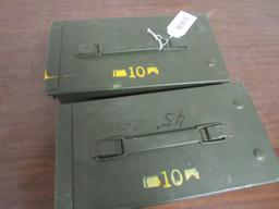 Lot (2) Vintage Steel Military Ammo Cans