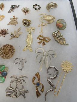 Huge Case Lot of Vintage Costume Jewelry (Mostly Brooches)