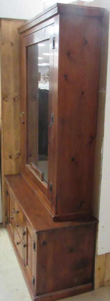 Beautiful 7 Ft Pine Griffin & Howe 2 Pc. Gun Cabinet