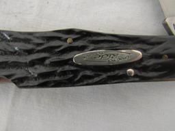 Beautiful United USA Harley Davidson Lockback Folding Knife in Original Leather Sheath MIB