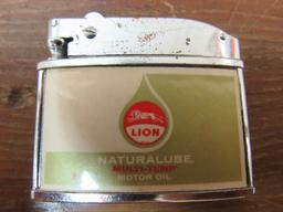 Vintage Lion Motor Oil Advertising Cigarette Lighter