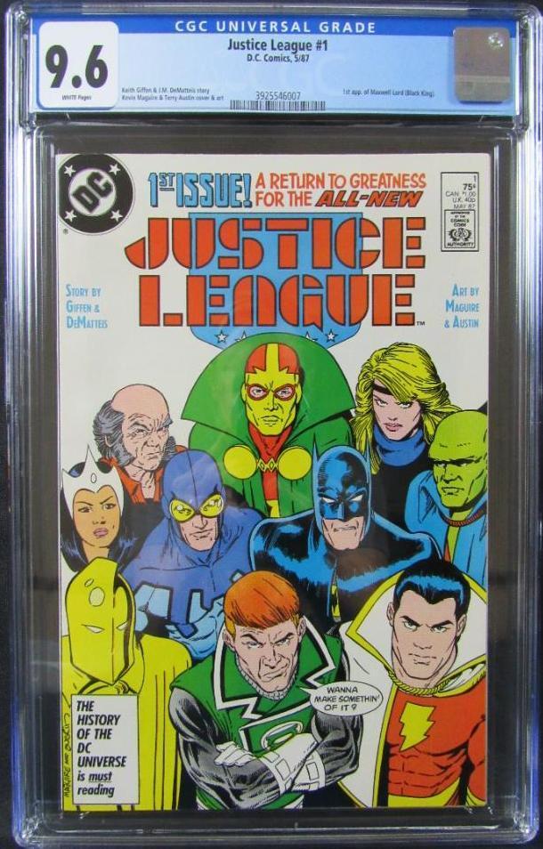 Justice League #1 (1987) Key 1st Issue/ 1st Maxwell Lord CGC 9.6
