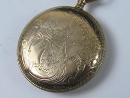 Antique Illinois Santa Fe Special 21 Jewel Pocket Watch w/ Santa Fe Fob