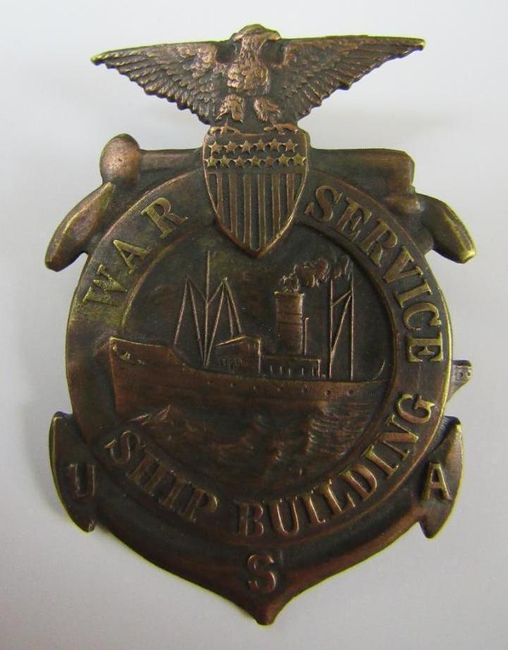 Original WWII War Service Ship Builder Badge