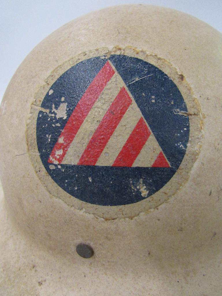 Vintage Civil Defense Helmet with Liner