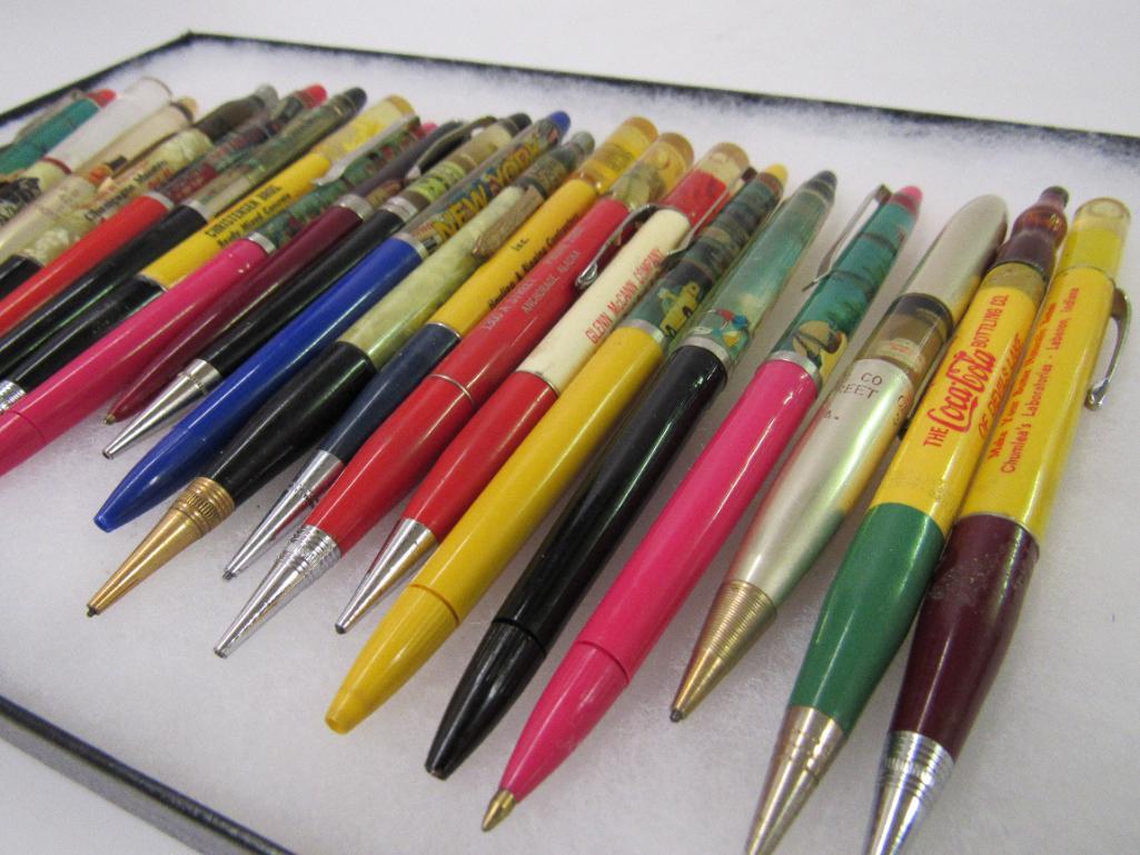 Grouping of Antique/ Vintage Floaty Advertising Mechanical Pencils/ Pens