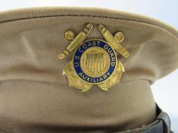 WWII Era U.S. Coast Guard Auxiliary Hat With Badge