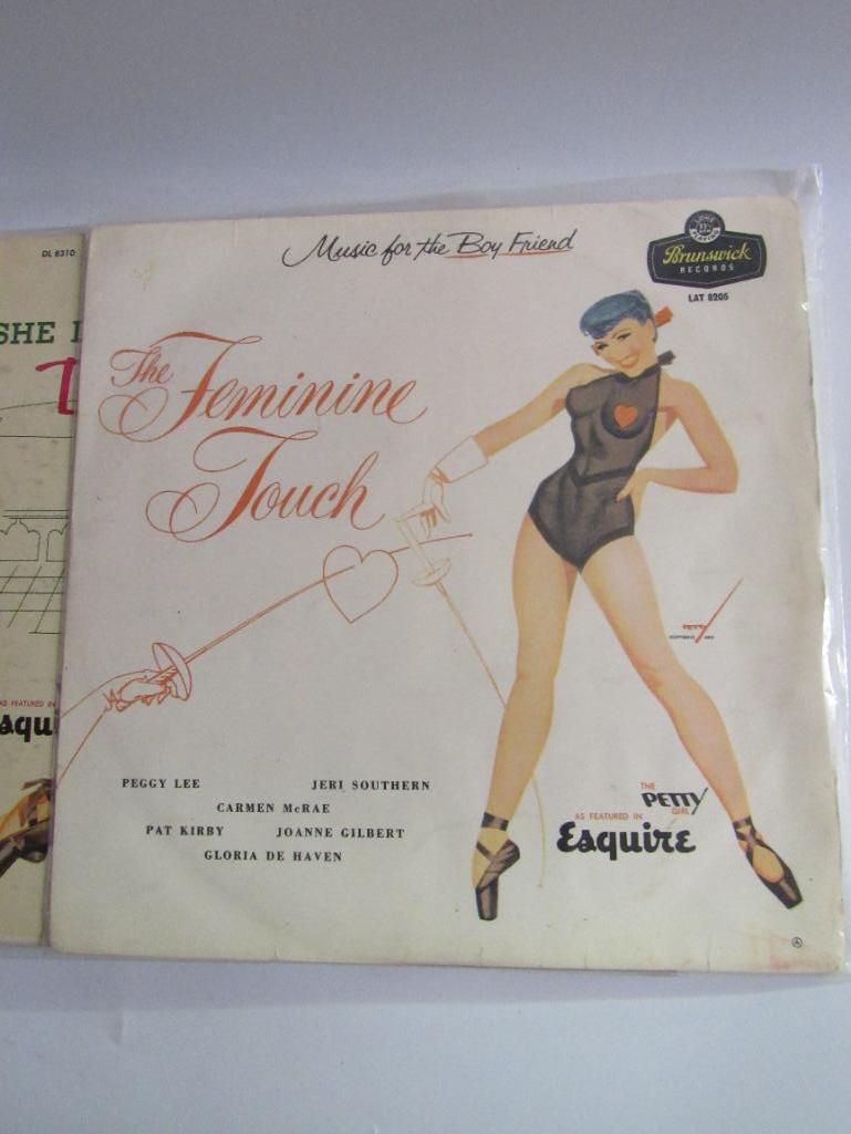 Lot (7) Antique 78 RPM Record Albums All Petty Pin-Up Art Esquire