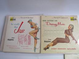 Lot (7) Antique 78 RPM Record Albums All Petty Pin-Up Art Esquire