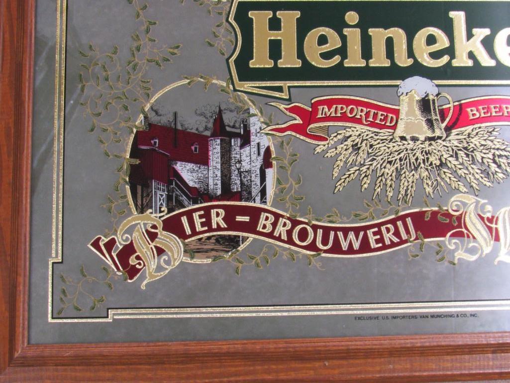 Vintage Heineken Beer Large Bar Mirror 25 x 37"