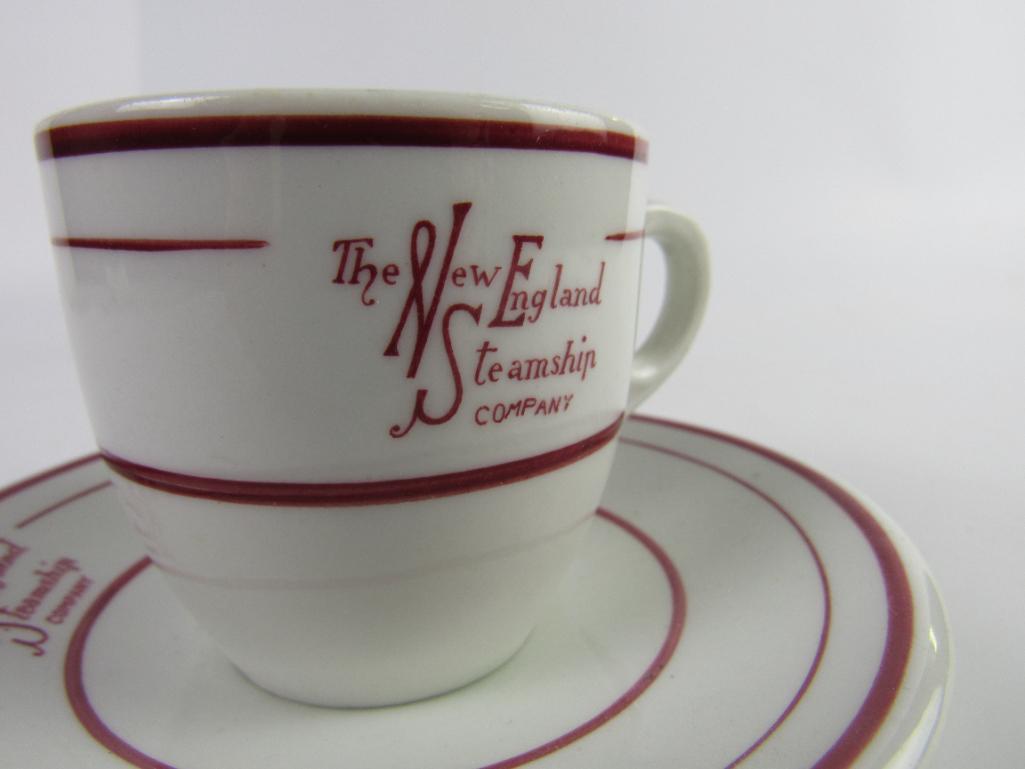 Excellent Antique New England Steamship Company Cup & Saucer