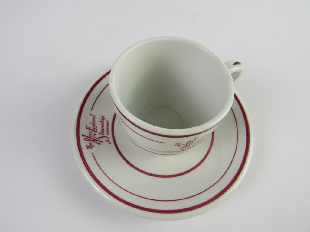 Excellent Antique New England Steamship Company Cup & Saucer