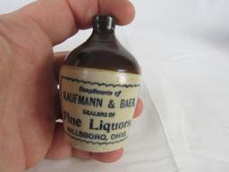 Antique Stoneware Miniature Whiskey Jug- Kaufmann & Baer Hillsboro, Ohio