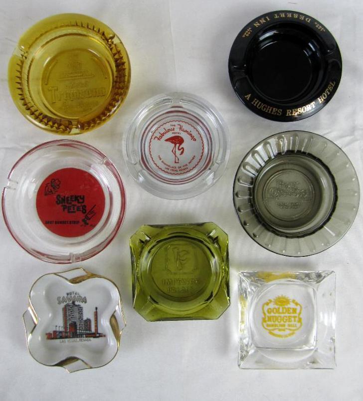 Collection (8) Vintage Original Las Vegas Casino Advertising Ashtrays