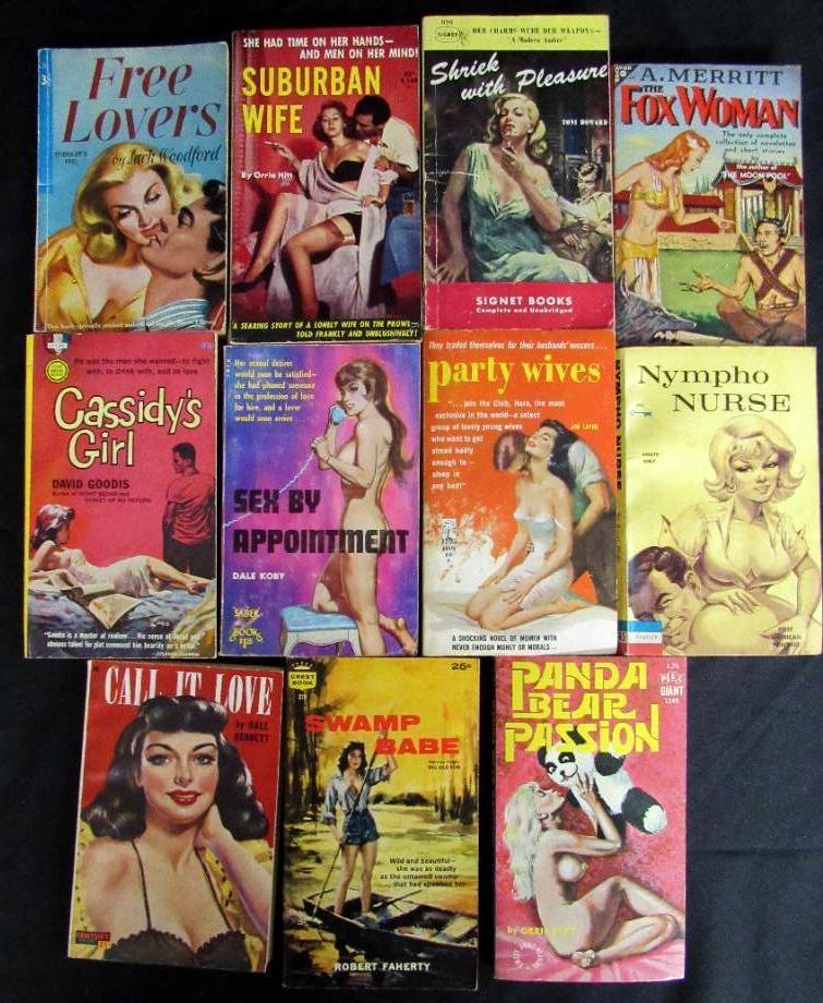 Excellent Lot (11) Vintage Pin-Up/ Pulp Sleaze Type Paperback Books