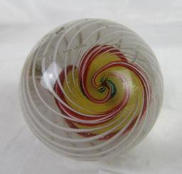 Huge Antique Latticino Swirl Marble 2.25"