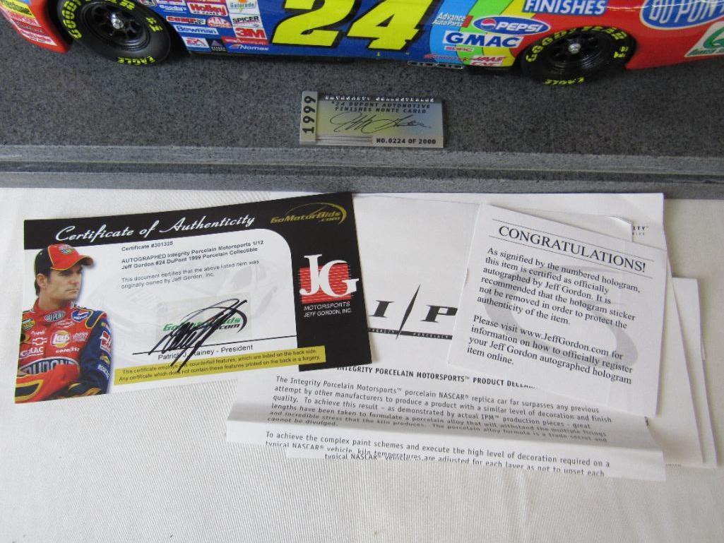 Rare Signed IMP 1/12 Jeff Gordon Porcelain Nascar on Marble Base w/ COA MIB