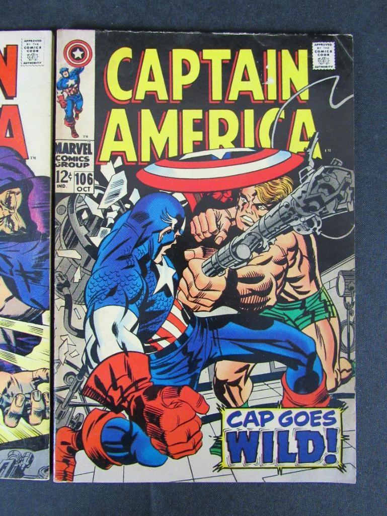 Captain America #106 & 108 (1968) Silver Age Marvel Issues