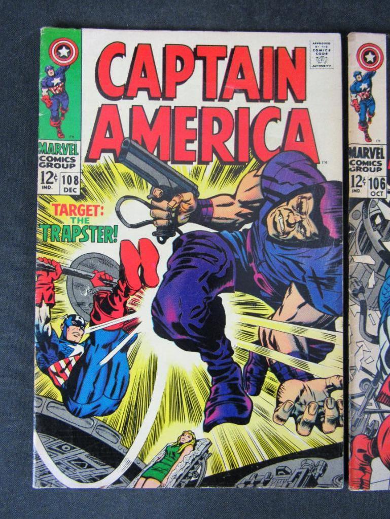 Captain America #106 & 108 (1968) Silver Age Marvel Issues