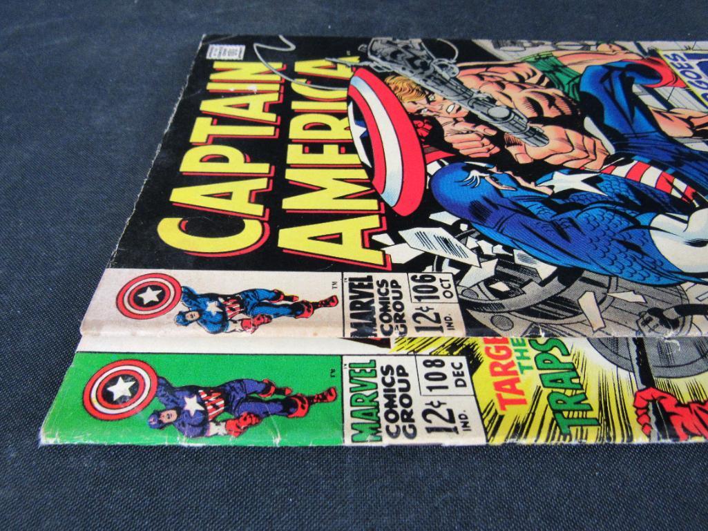 Captain America #106 & 108 (1968) Silver Age Marvel Issues