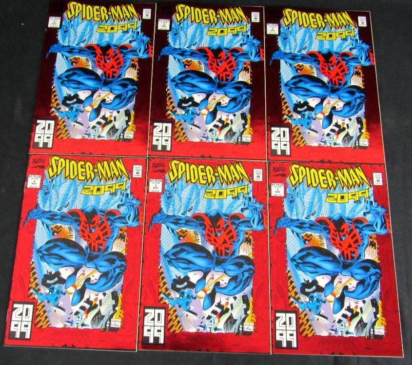 Lot (6) Spider-Man 2099 #1 (1992) Key 1st Issue/ Origin Miguel O'Hara/ Red Foil Cover