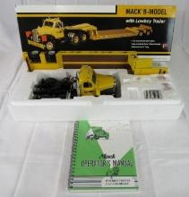 First Gear 1:25 Scale Diecast Mack B Case Equipment Hauler Truck/ Lowboy Trailer