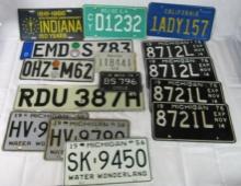 Lot 15 Asst License Plates- Michigan, Foreign, California, etc