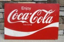 Vintage 1970 Dated "Enjoy Coca-Cola" Metal Advertising Sign