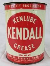 Antique Kendall Kenlube 5 lb. Metal Grease Can