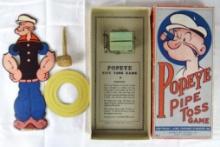 Dated 1935 King Features "Popeye Pipe Toss" Ring Toss Game in Original Box
