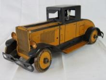 Antique 1930's Tin Wind-Up 11" Coupe w/ Driver
