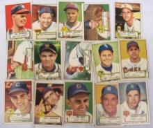Lot (15) 1952 Topps Baseball Cards