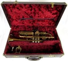 Antique C. G. Conn Trumpet in Hard Travel Case