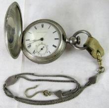 Antique 1873 American Watch Waltham P.S. Bartlett 15 Jewel Key Wind Pocket Watch