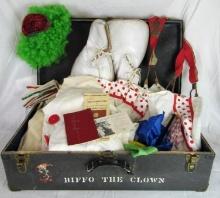 Rare Vintage Original Hanneford Circus "Biffo The Clown" Costume Wardrobe in Case