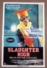 Rare 1987 "Slaughter High" VHS Movie Store Poster
